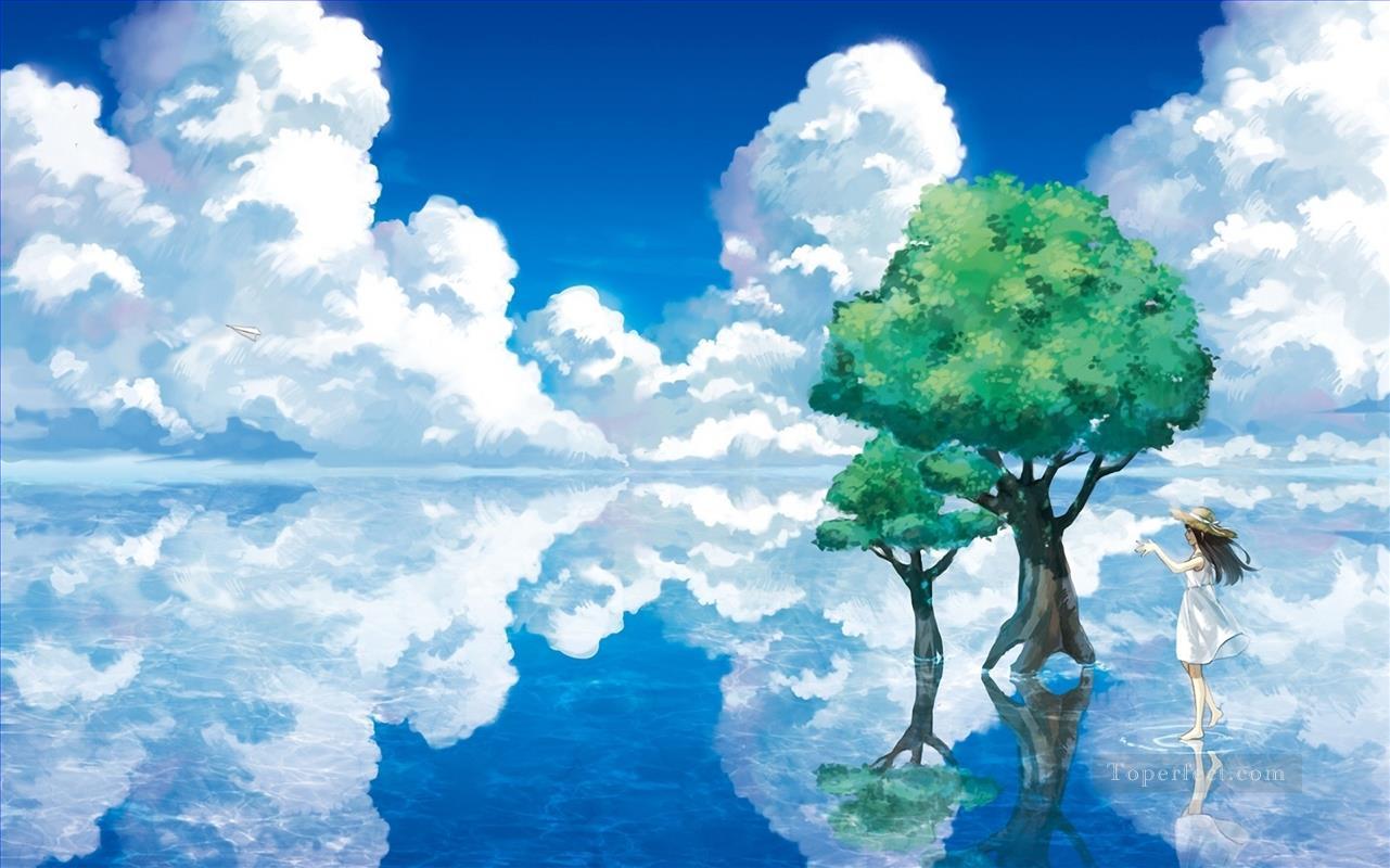 arbre dans le ciel fantaisie Peintures à l'huile